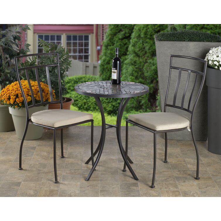 Gerberoy 2 Person Round Outdoor Dining Set with Cushions